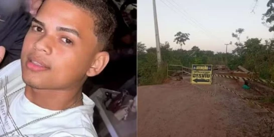 Jovem morre ao cair de ponte em obra, sem sinalização, em Santa Luzia do Paruá